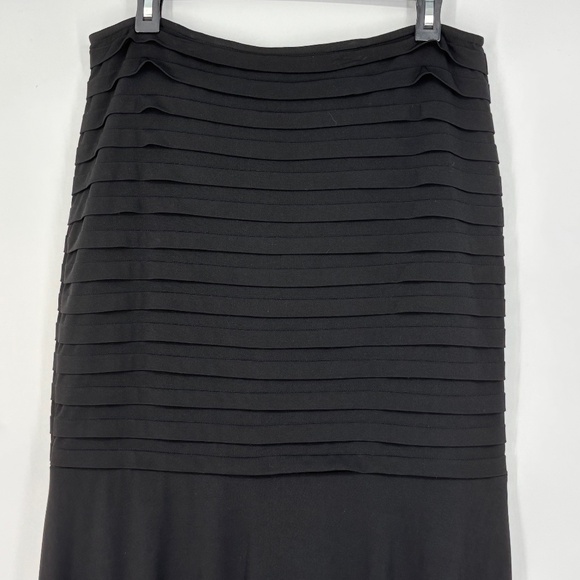 Expo New York Womens Size 10 Strapless Dress Black Pleated Top Vintage Poly Span - Picture 2 of 9
